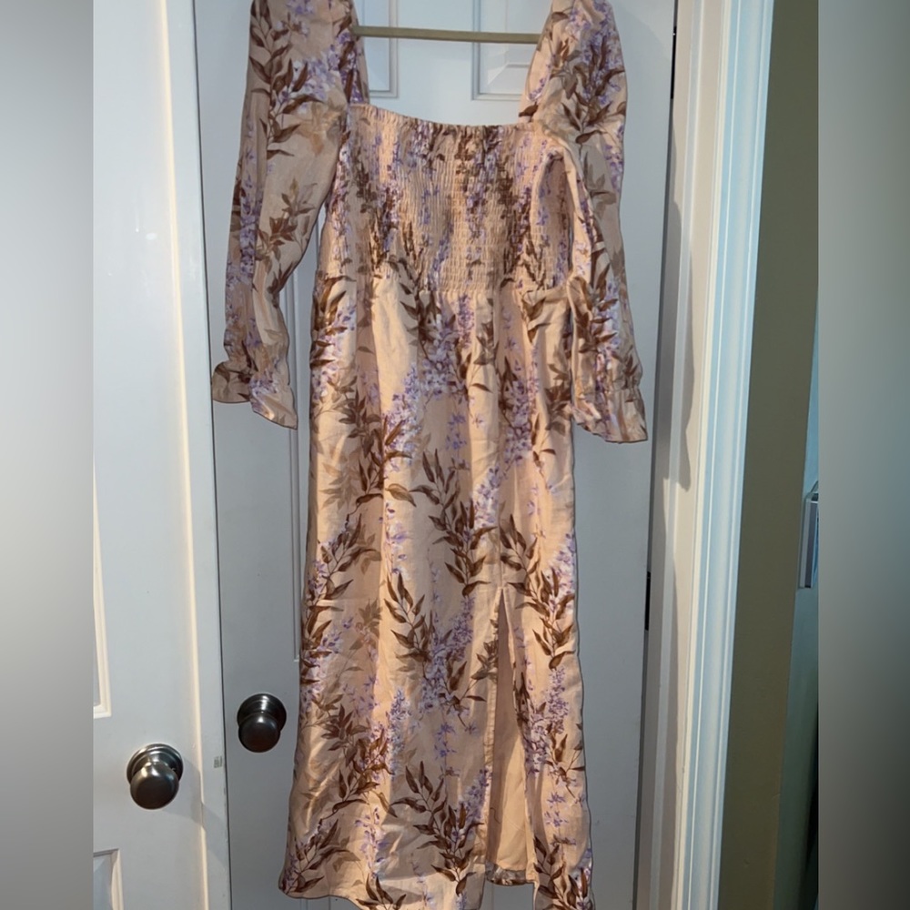 House of Harlow Linen dress slit M
